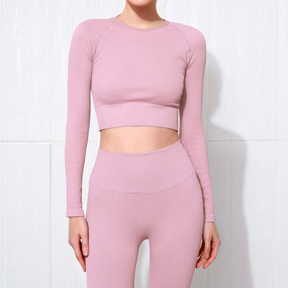 Long Sleeve Ribbed 2 Piece Yoga Set