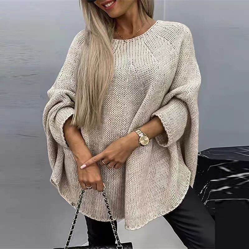 Oversized Knitted Shawl Sweater Top