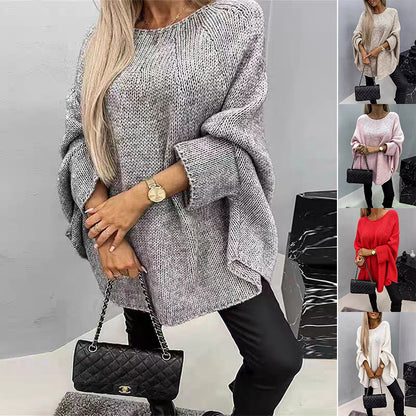 Oversized Knitted Shawl Sweater Top