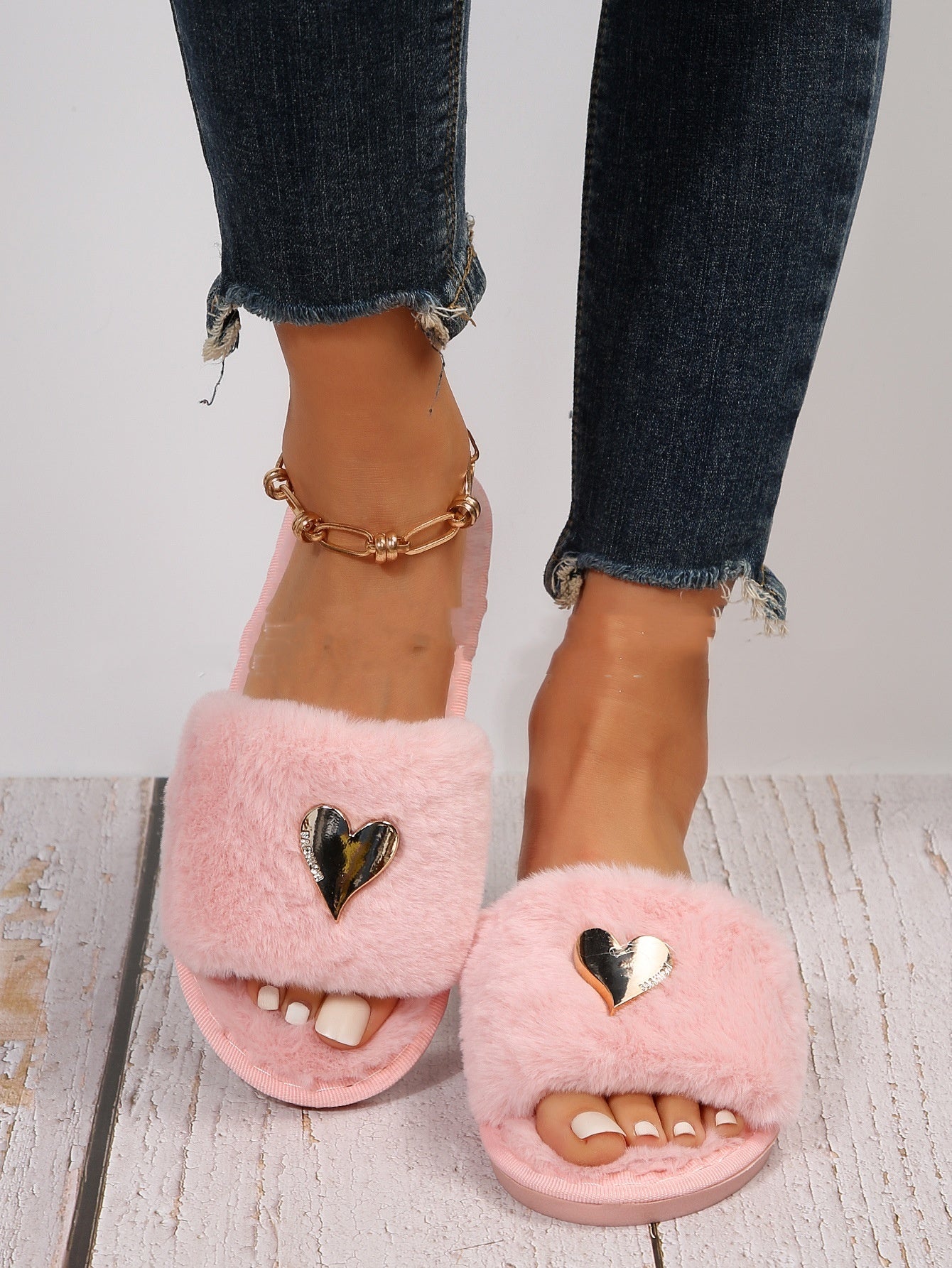 Fall Winter Warm Home Fur Furry Slippers