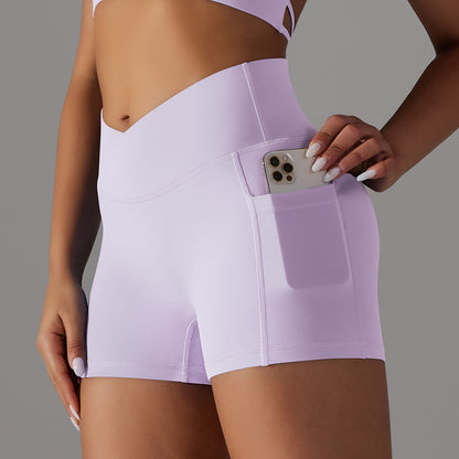 Yoga Shorts With Phone Pocket