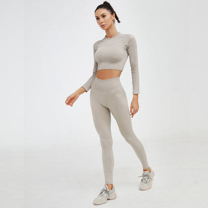 Long Sleeve Ribbed 2 Piece Yoga Set