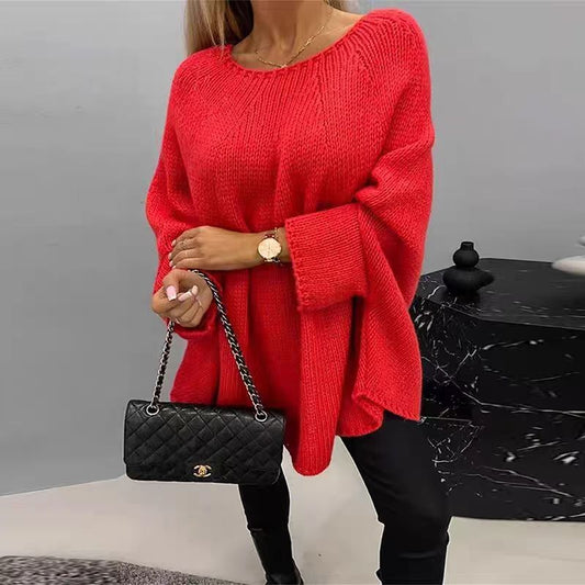 Oversized Knitted Shawl Sweater Top