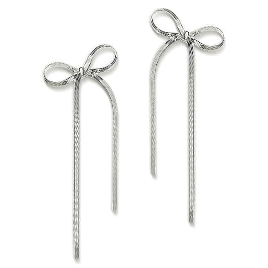 Non-tarnish Herringbone Bow Earrings