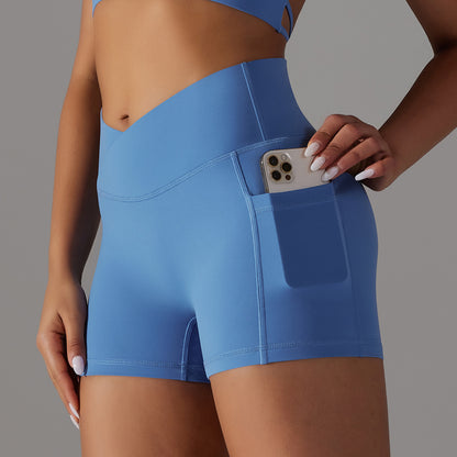 Yoga Shorts With Phone Pocket