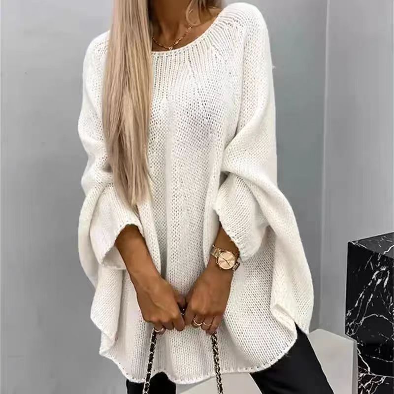 Oversized Knitted Shawl Sweater Top